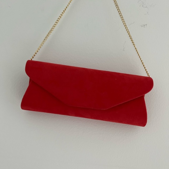 CAROLINA BOIX Mini velvet Chain Red Box Bag - Picture 3 of 4